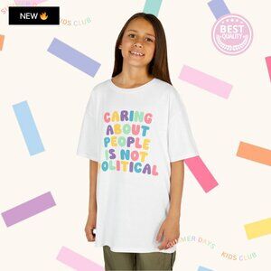KIDS Caring About People Is Not Political LGBTQ+ Tee